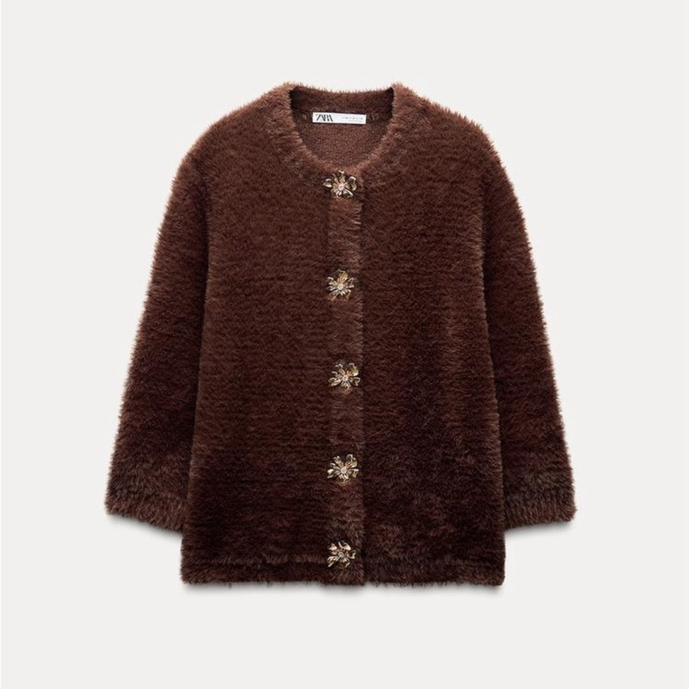 Faux fur knit jacket